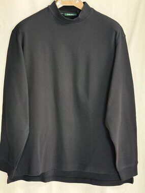 NWOT Bobby Jones Men's Mock Neck 100% Cotton Long Sleeve Shirt - Black - XL